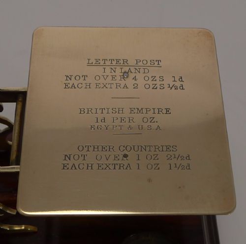 fig 1. Antique English Mahogany & Brass Letter Scales - S. Mordan & Co., London c.1900