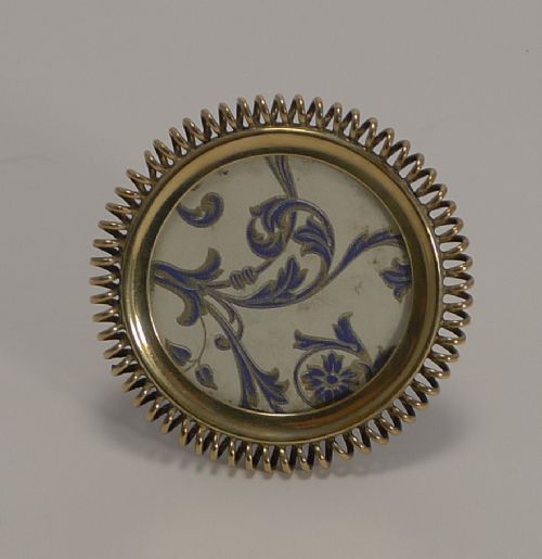 Small Antique English Brass Coil Photograph Frame C.1890