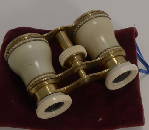 Fine Pair Antique Ivory Opera Glasses C.1880