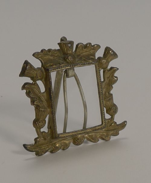 Miniature Brass Photograph Frame - Scottish Thistles C.1900