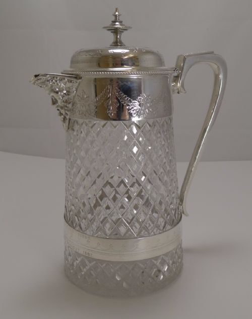 Antique English Wine / Claret Jug - Hunt Trophy - 1882