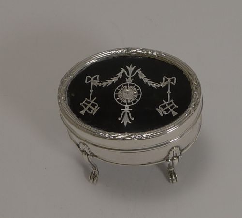 Antique English Silver and Tortoiseshell Trinket / Ring Box by William Comyns
