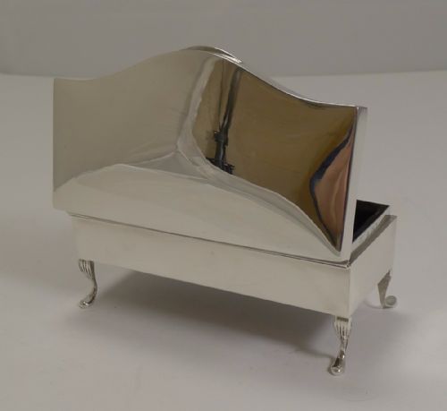 Smart and Elegant English Sterling Silver Jewellery Box - 1922