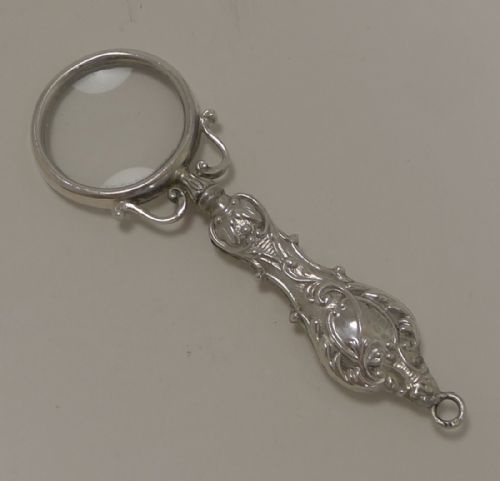 Small Antique Sterling Silver Magnifying Glass - 1906