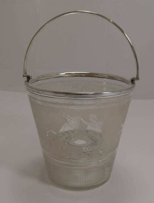 Exceptional Antique Mappin Brothers Ice Bucket - Classical Figures on Horse Back - C.1870