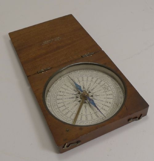 Large Antique Mahogany Cased Compass by Speridion & Son, Cardiff C.1890