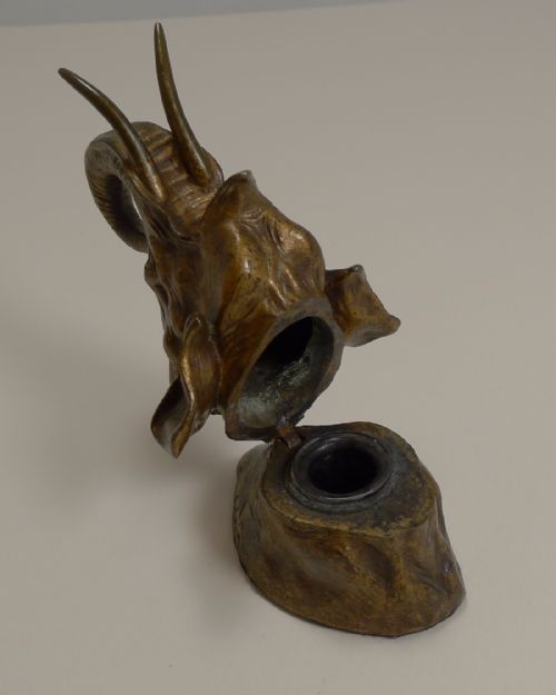 ANTIQUE FRENCH FIGURAL BRONZE INKWELL BY ERNEST LOUIS ADNIN EIEPHANT C1910 - ADDITIONAL PHOTO 3