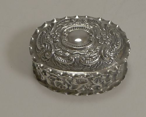 Antique English Sterling Silver Pill Box - 1902