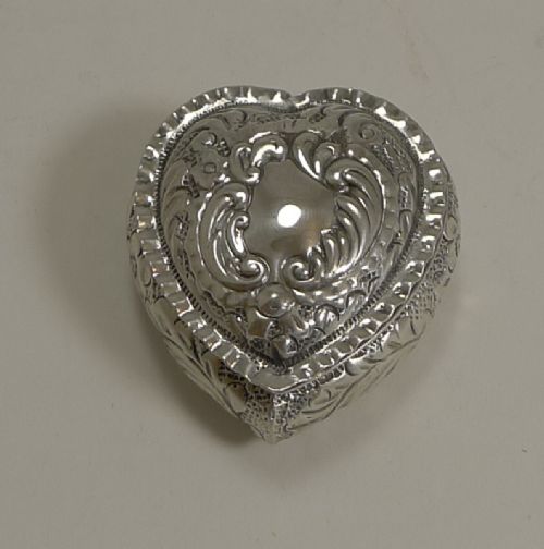 Charming Antique Heart Shaped Pill Box - 1901