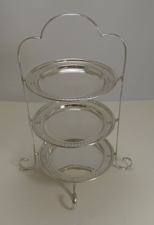 fig 1. Antique English Silver Plated Cake Stand by William Suckling c.1910