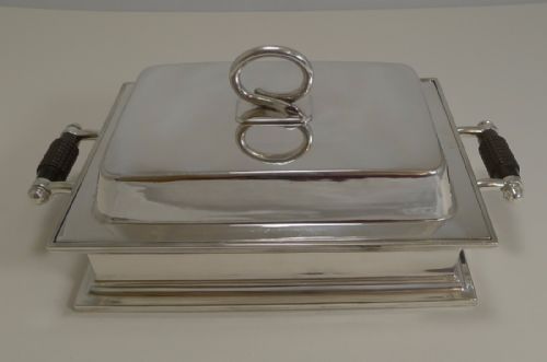 fig 2. Fine Quality Antique English Asparagus Chafing Dish by Elkington In Silver Plate