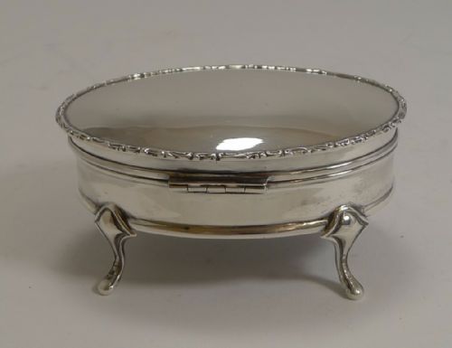 fig 1. Elegant English Sterling Silver Jewellery Box - 1920