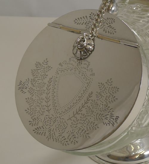 fig 2. Rare & Grand English Glass and Silver Plate Automated Biscuit Box