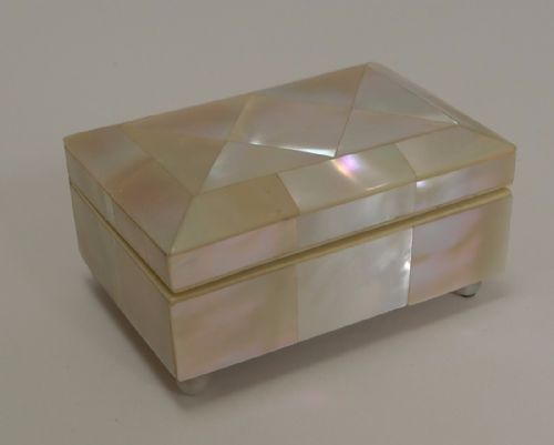 Antique Scottish Mother of Pearl Double Postage Stamp Box C.1890