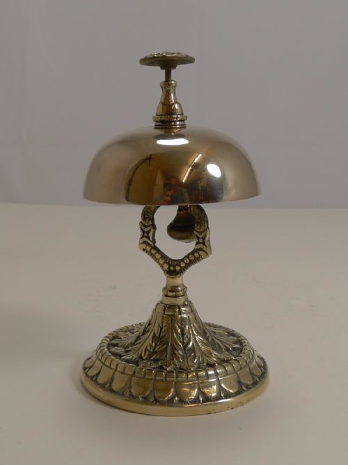 Antique English Desk or Counter Bell in Cast Brass C.1880