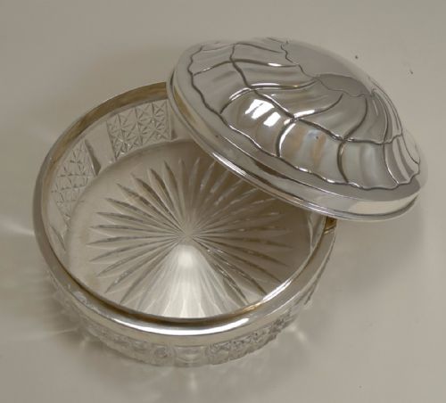 HUGE 7 CUT CRYSTAL AND ENGLISH STERLING SILVER BOX 1905 - ADDITIONAL PHOTO 7