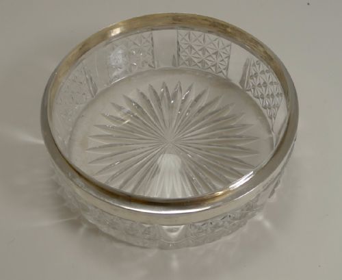HUGE 7 CUT CRYSTAL AND ENGLISH STERLING SILVER BOX 1905 - ADDITIONAL PHOTO 8