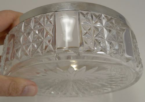 HUGE 7 CUT CRYSTAL AND ENGLISH STERLING SILVER BOX 1905 - ADDITIONAL PHOTO 9