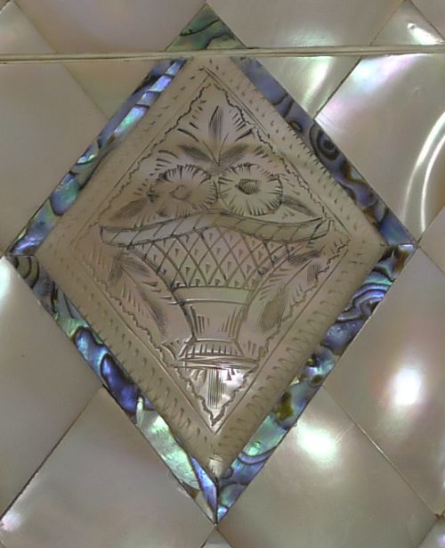 fig 1. Antique English Mother of Pearl Visiting Card Case c.1850