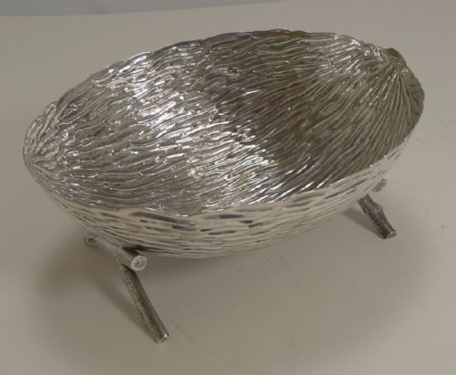 Rare Antique English Silver Plated Nut Dish by Martin Hall and Co. C.1900