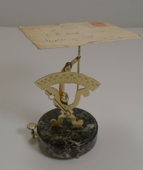 Charming French Letter or Postal Scale; Signed Narcisse Briais C.1890