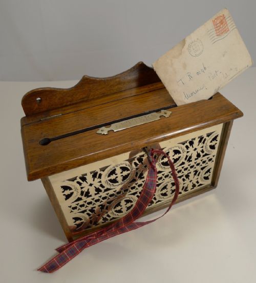 fig 2. Antique English Oak & Brass Letters Box c.1890