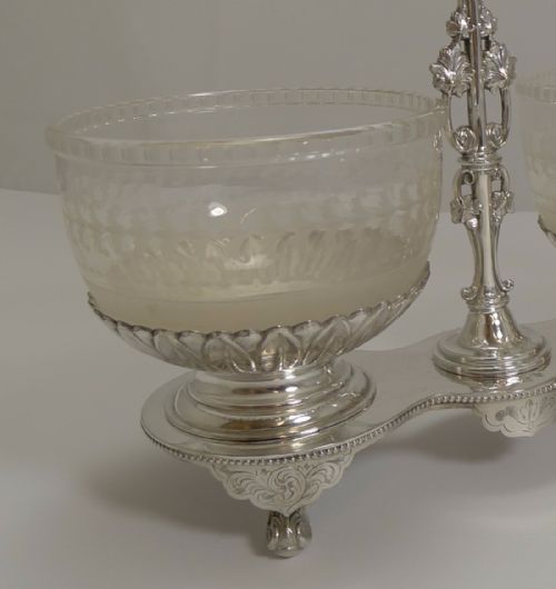 fig 2. Top Quality Victorian Silver Plate and Glass Double Preserve c.1870