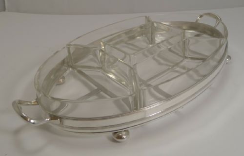 Vintage English Hors D'oeuvres Serving Dish by Walker and Hall