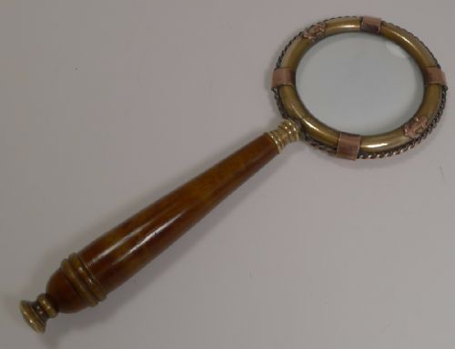 Antique English Novelty Magnifying Glass - Nautical Theme