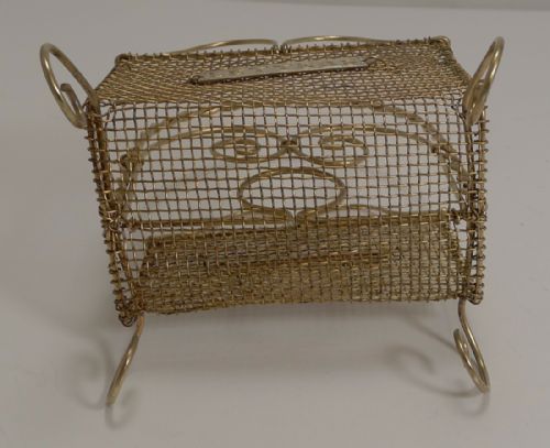 fig 1. Antique English Brass Mesh Letters Rack c.1890