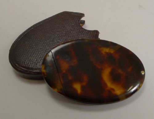 Antique English Tortoiseshell Travel Mirror C.1900