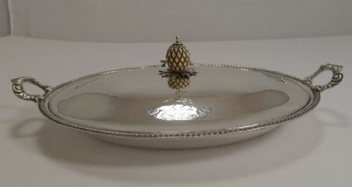 Elegant Victorian Silver Plated Warming / Chafing Entree Dish C.1860