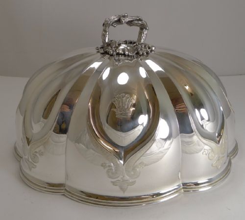 Stunning Antique Shaped Silver Plated Meat or Food Dome - 1841