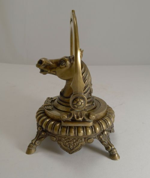 fig 1. Magnificent Antique English Novelty Inkwell - Horse With Glass Eyes c.1880