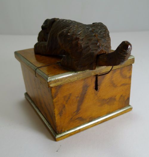 fig 2. Antique Novelty Mechanical Box - Articulated Dog - Fox Terrier