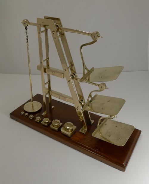 Rare Antique English Gpo Triple Ladder Postal / Letter Scale C.1870