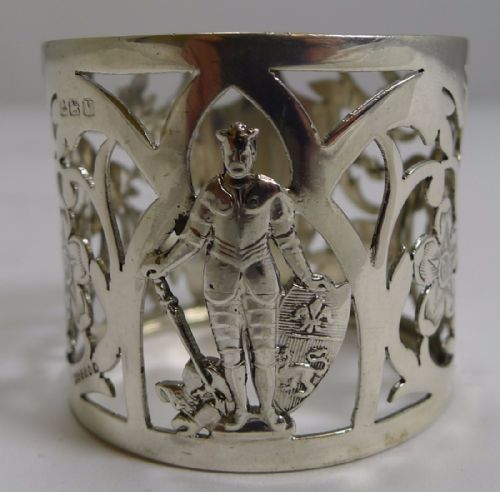 Unusual Vintage Sterling Silver Figural Napkin Ring - 1920
