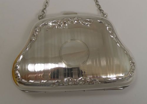 fig 1. Pretty Vintage English Sterling Silver Purse - 1919