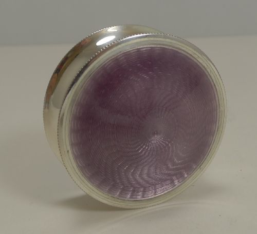 Exquisite Antique English Sterling Silver and Guilloche Enamel Box