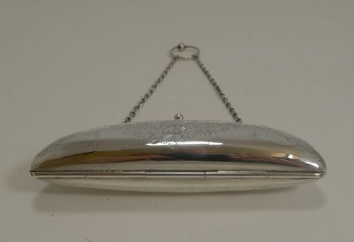 fig 1. Pretty Antique English Sterling Silver Purse - 1917