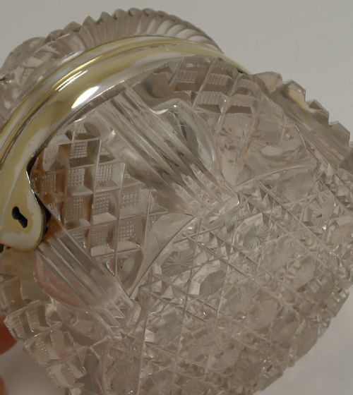 STUNNING ANTIQUE ENGLISH CUT CRYSTAL BOX C1890 - ADDITIONAL PHOTO 4