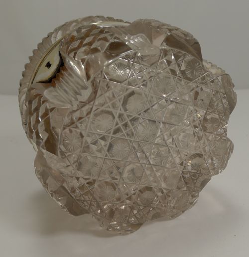 STUNNING ANTIQUE ENGLISH CUT CRYSTAL BOX C1890 - ADDITIONAL PHOTO 5