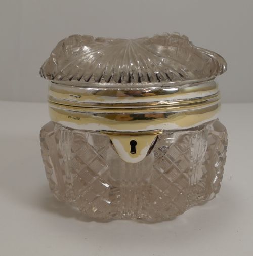 STUNNING ANTIQUE ENGLISH CUT CRYSTAL BOX C1890 - ADDITIONAL PHOTO 8