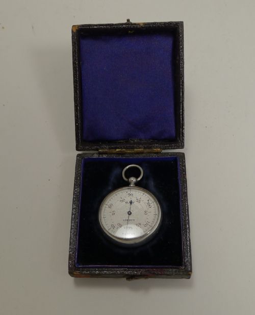 fig 1. Rare English Immisch patent silver skin thermometer in it's case c.1890