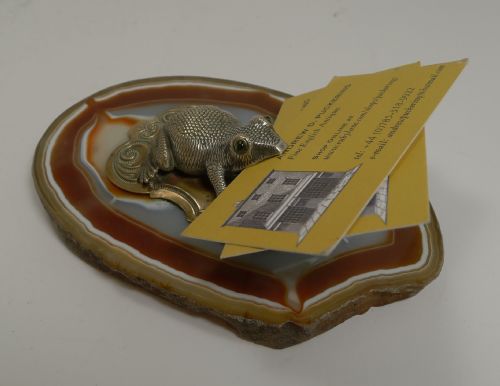 Antique English Novelty Visiting Card Holder / Receiver C.1890 - Frog