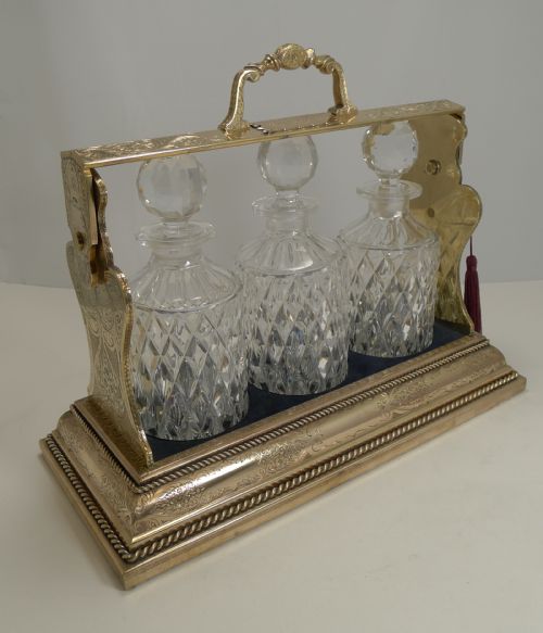 fig 1. Exceptional Gilded Antique English Tantalus by Betjemman & Sons c.1900