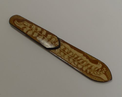 Pristine Scottish Mauchline Fernware Bookmark C.1890