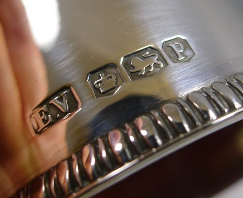 fig 1. Boxed Pair English Sterling Silver Napkin Rings - 1932