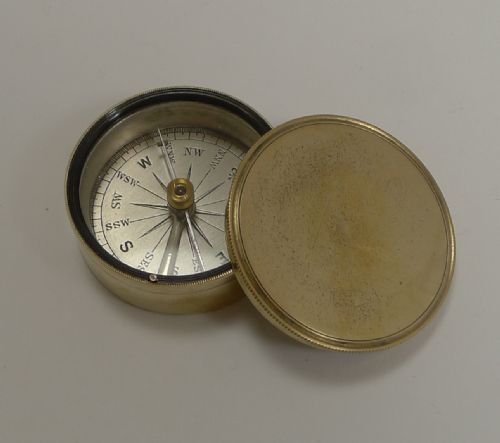 Antique English Brass Cased Compass C.1890