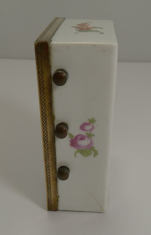 fig 1. Pretty Antique French Hand Painted Porcelain Perpetual Desk Calendar